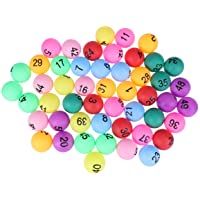 Toyvian Bolas de lotería de 50 Piezas Juego de Bolas de Bingo de plástico Multicolor de 40 mm